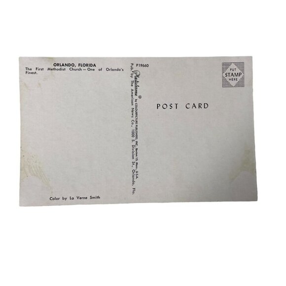 Vintage Postcard First Methodist Church Orlando Florida Plastichrome u - Picture 2 of 5